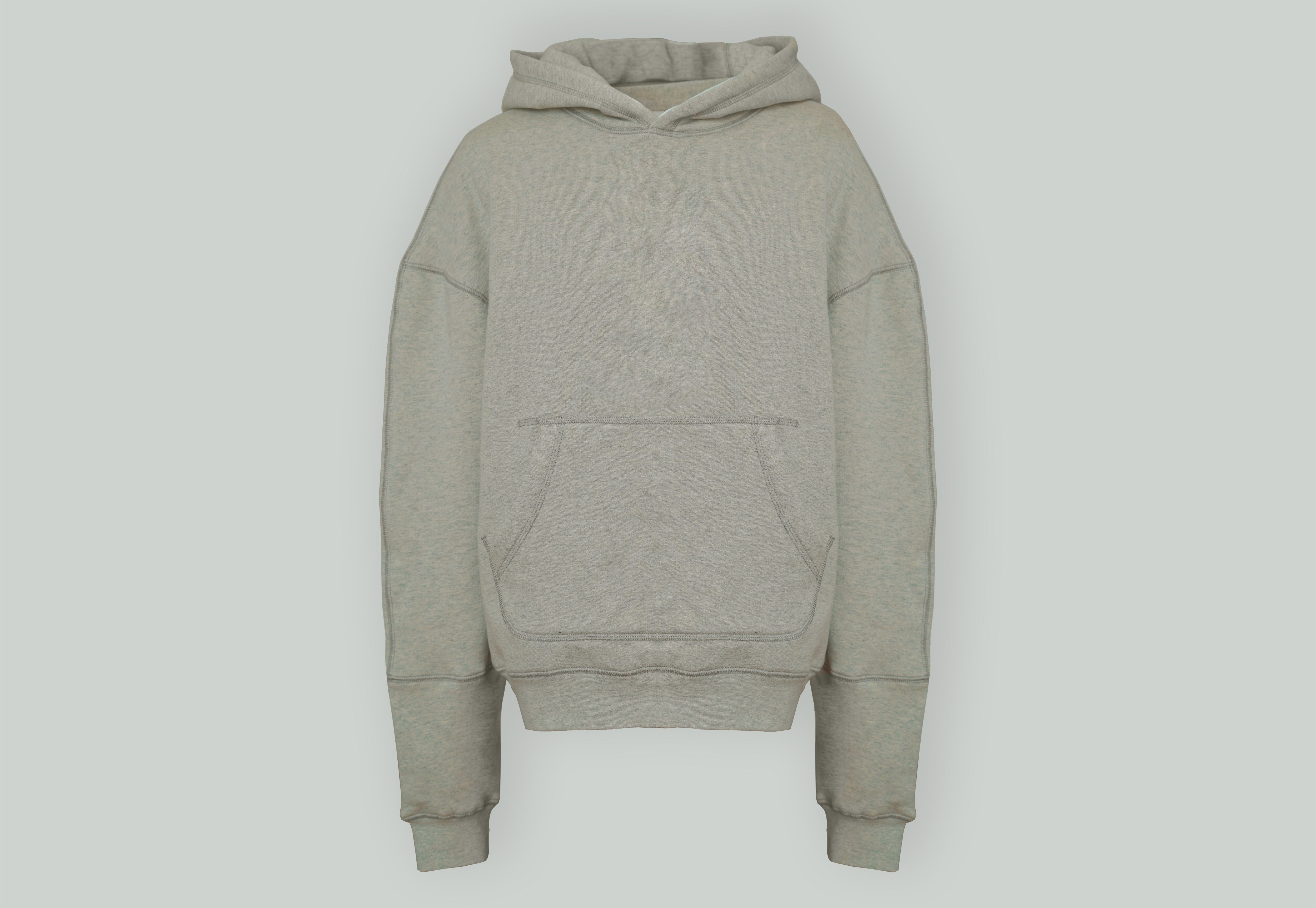 Loose Fit Hoodie in Grey/Beige from Misela Studios with Hood and front pocket