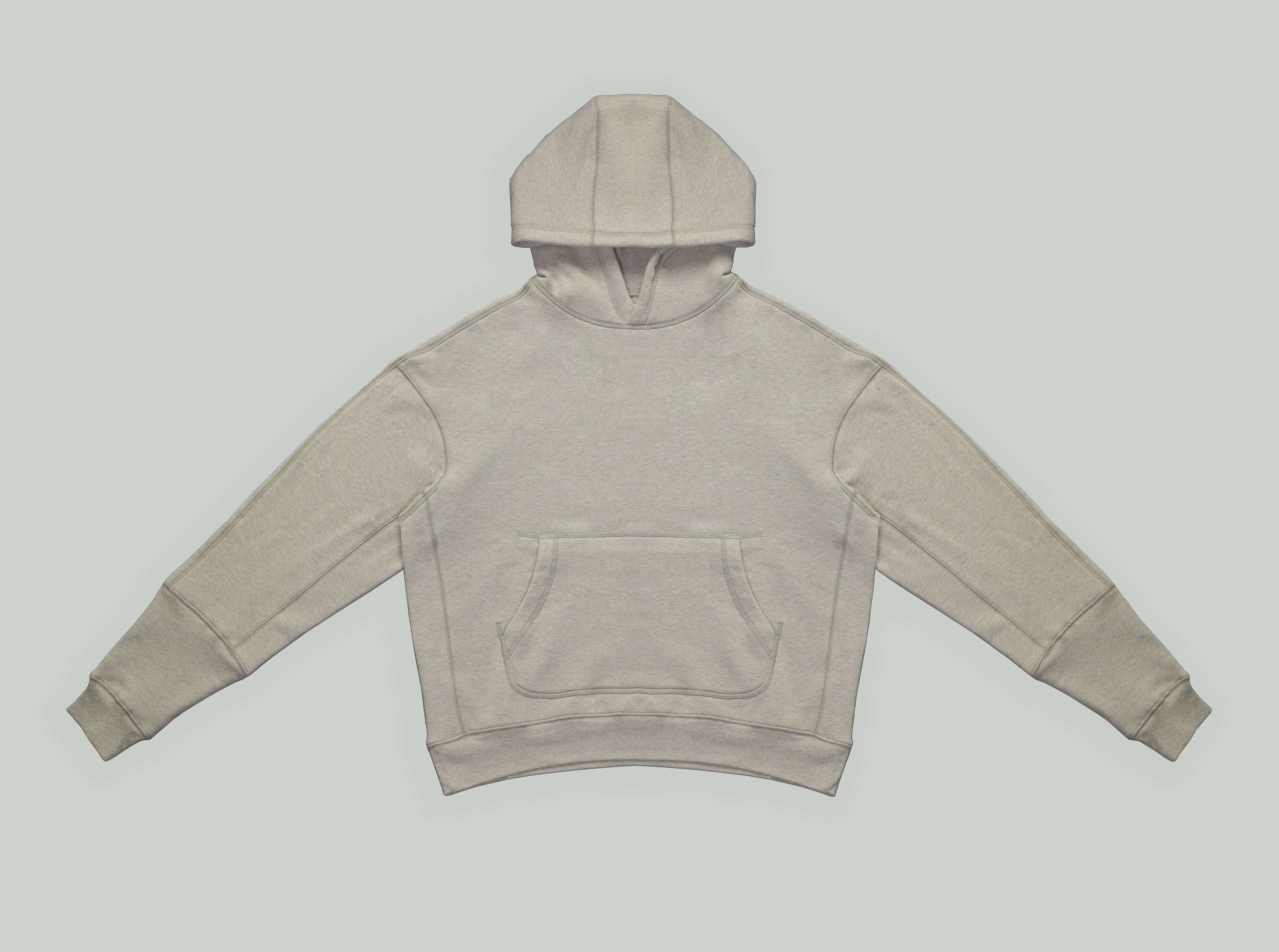 Loose Fit Hoodie in Grey/Beige from Misela Studios with Hood and front pocket