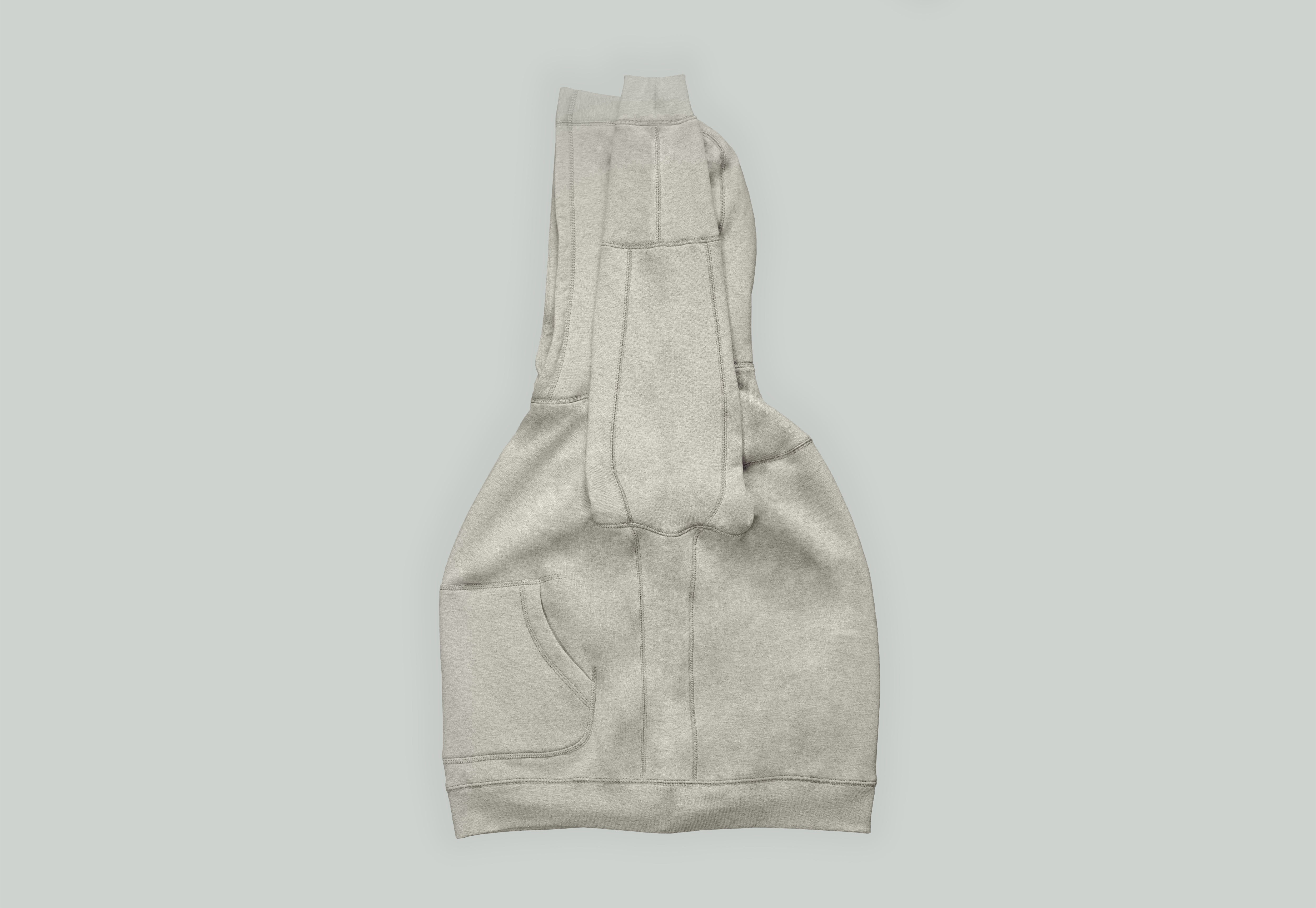 Loose Fit Hoodie in Grey/Beige from Misela Studios with Hood and front pocket